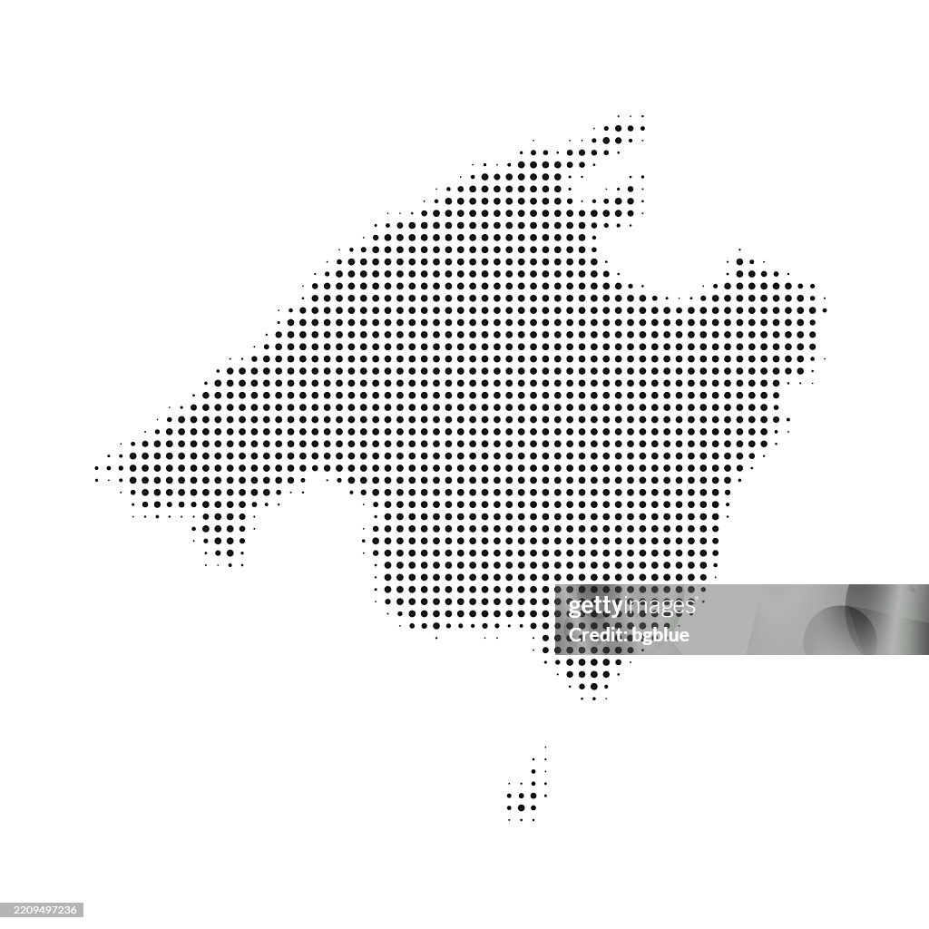 Majorca map of dots on white background