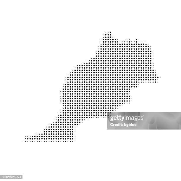 morocco map of dots on white background - moroccan pattern vector stock illustrations