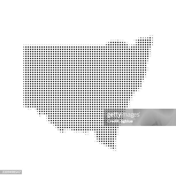 new south wales map of dots on white background - new south wales border stock illustrations