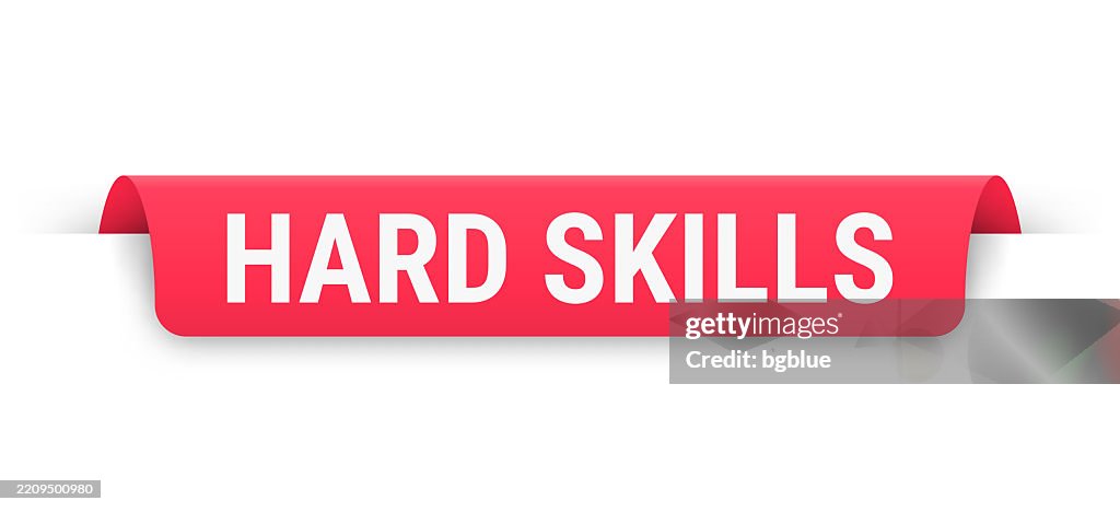 Hard Skills Red Banner Bookmark Ribbon Label On White Background High ...