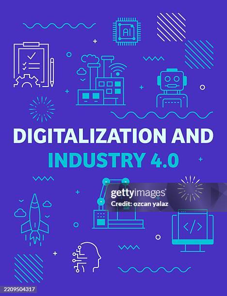 Vector Illustration Digitalization And Industry 40 Concept Set Design ...