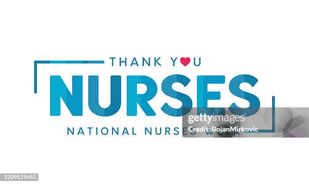 thank you nurses. national nurses week poster. vector - international nurses day stock illustrations