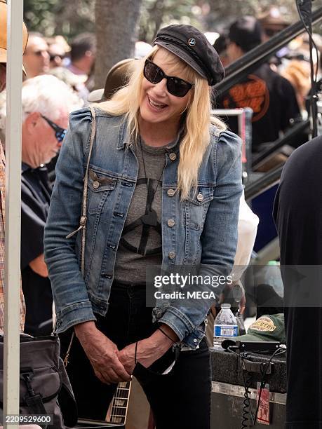 Daryl Hannah is seen at the 'Fighting Oligarchy Tour' on April 12, 2025 in Los Angeles, California.