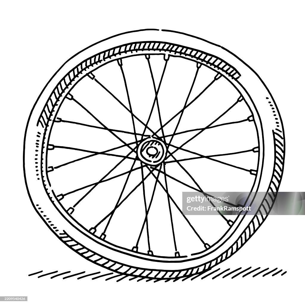 Spoke Rims Drawings Spoked Wheel Drawing High-Res Vector Graphic - Getty Images