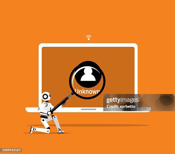 scammer - computer - robot - stranger stock illustrations