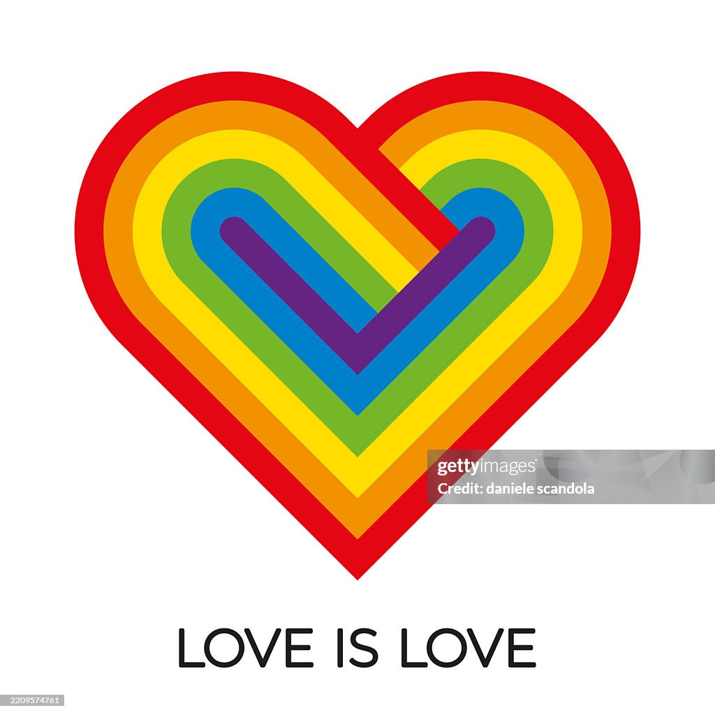 Alles Gute zum Pride Day. LGBTQ+ und Regenbogenherz.