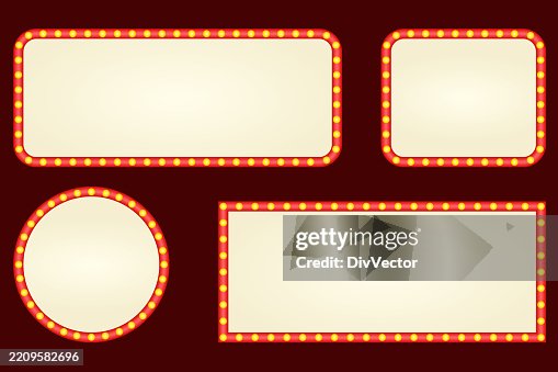 Retro light bulb frame vector set Retro light bulb frame vector set