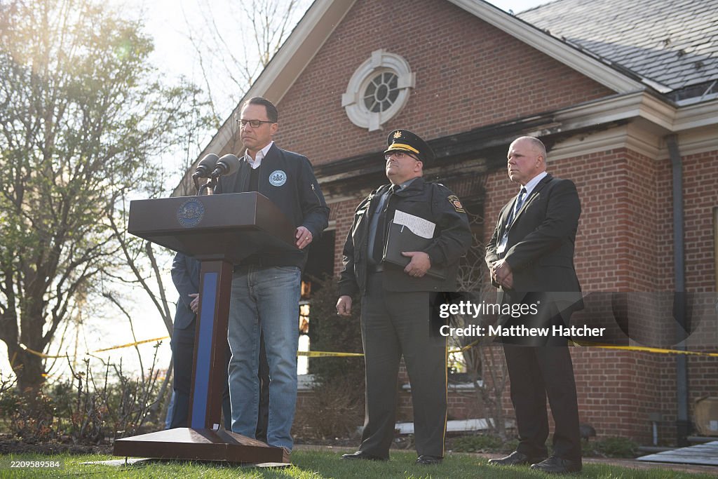 Pennsylvania Governor Shapiro's Residence Set On Fire In Suspected Arson Attack