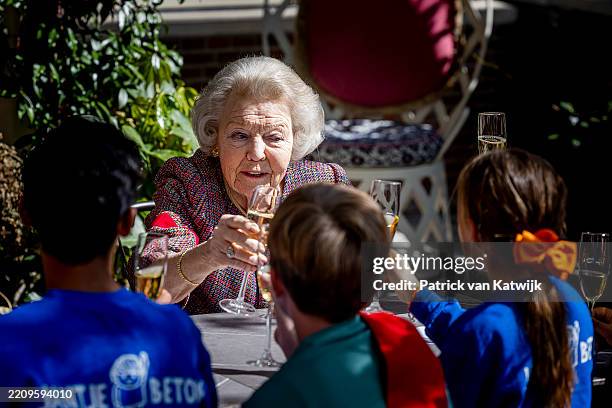 Princess Beatrix of The Netherlands attends the award ceremony of the Jantje Beton Award for the most playground friendly city won by Breda on April...