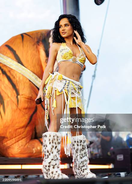 Becky G at the 2025 Coachella Valley Music And Arts Festival on April 11, 2025 in Indio, California.
