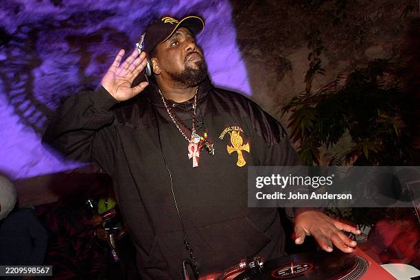 American DJ & Rapper Afrika Bambaataa performs onstage at Club de Ville, Austin, Texas, October 26, 2007.