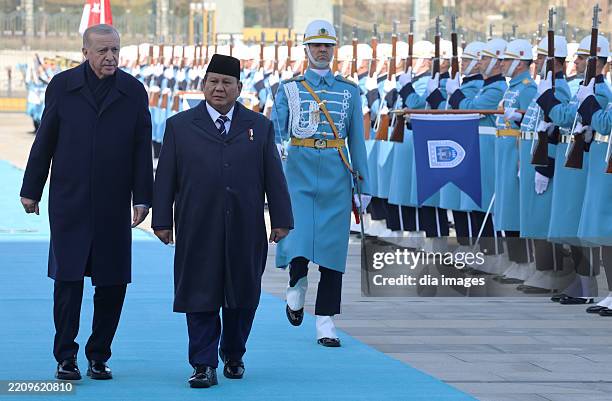 President Recep Tayyip Erdoğan welcomes Indonesian President Prabowo Subianto with an official ceremony on April 10, 2024 in Ankara, Türkiye.