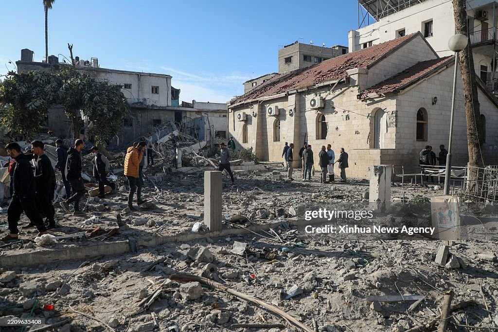 MIDEAST-GAZA CITY-AL-AHLI ARAB HOSPITAL-ISRAELI AIRSTRIKE