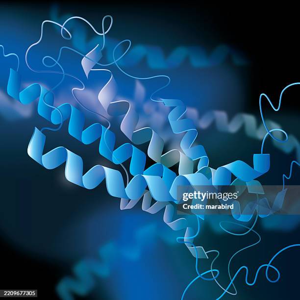 ilustrações de stock, clip art, desenhos animados e ícones de abstract protein structure scientific visualization - proteína
