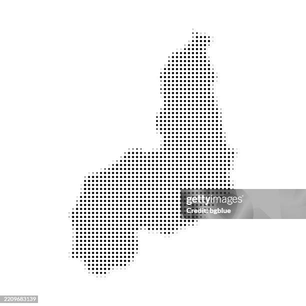 piaui map of dots on white background - teresina stock illustrations