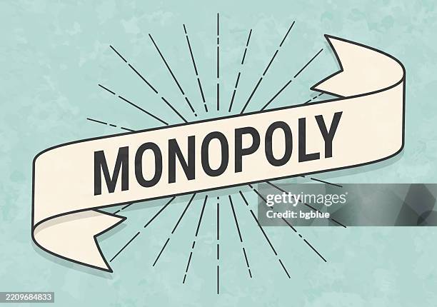 monopoly - banner in retro vintage style - old textured paper - awards logo background stock illustrations