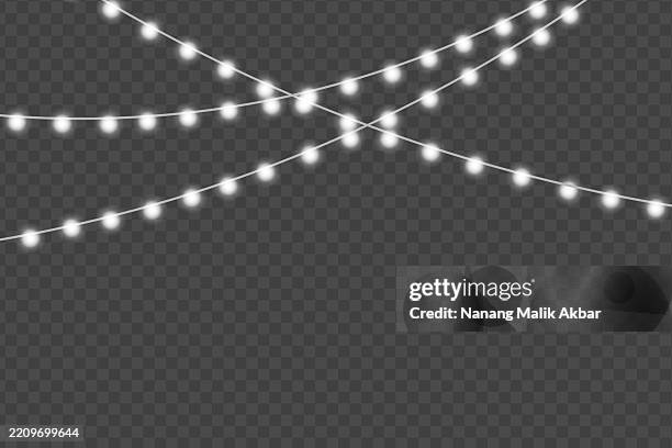 chrismas lights with transparent background - string lights transparent stock illustrations