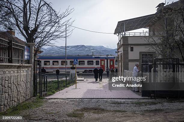 Passengers leave 'Touristic Diyarbakir Express', as it stops in Elazig while returning from its first journey of the season from Diyarbakir to Ankara...
