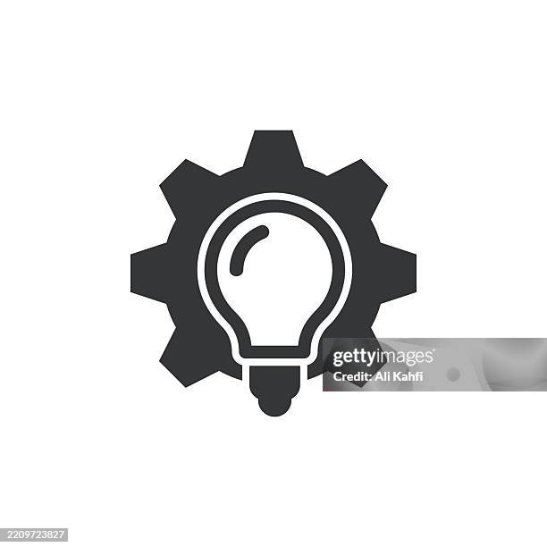 creativity glyph solid icon. solid icon that can be applied anywhere, simple, pixel perfect and modern style. - engineer working stock illustrations