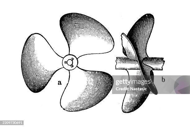 schiffsschraube, ältere form - schiffsschraube stock-grafiken, -clipart, -cartoons und -symbole