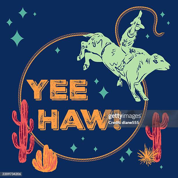 Bull Roder Cowboy Poster With Text High-Res Vector Graphic - Getty Images