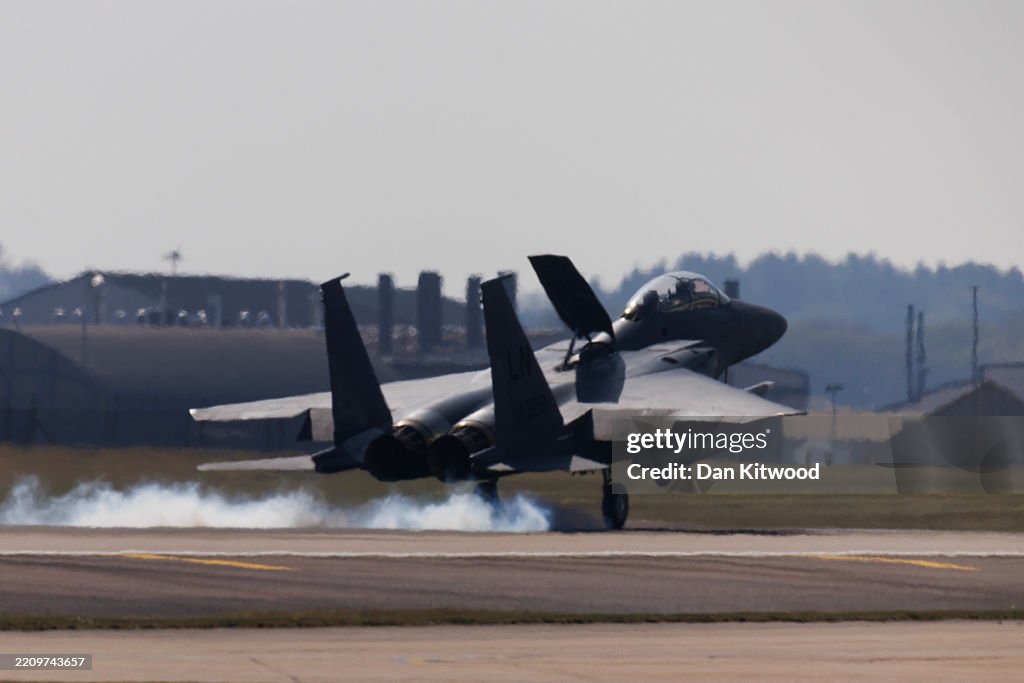 Plane Enthusiasts Gather To Watch Fighter Jets At RAF Lakenheath