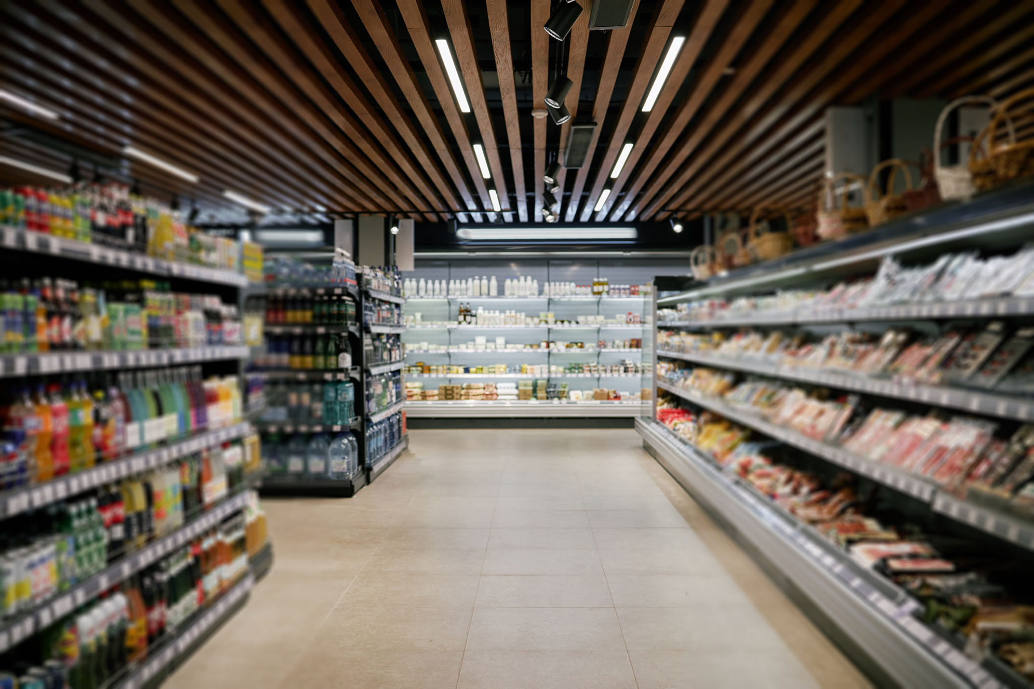 supermarket shelves