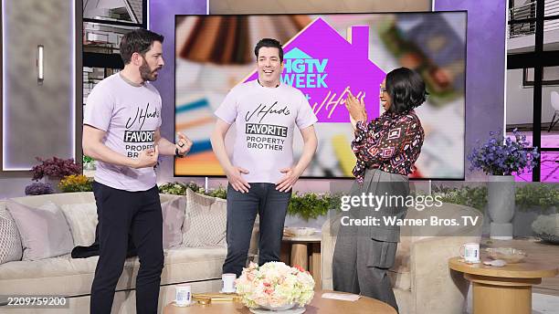 March 10, 2025: Property Brothers Drew Scott and Jonathan Scott appear with Jennifer Hudson on "The Jennifer Hudson Show" airing April 15, 2025 in...