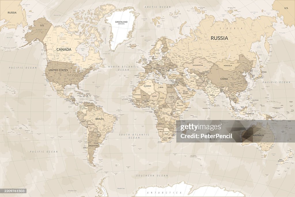 All Rever Map Country Vector Political World Map With Country Names And Borders High-Res ...