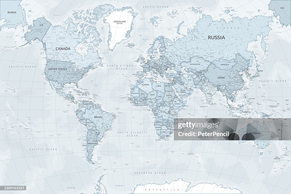 All Rever Map Country Vector Political World Map With Country Names And Borders High-Res ...