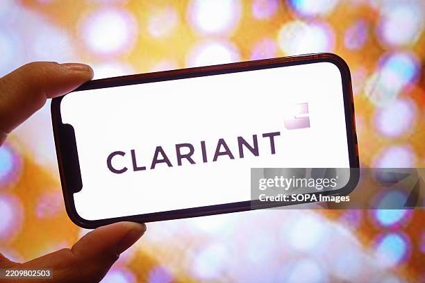 In this photo illustration, the Clariant company logo is seen displayed on a smartphone screen.