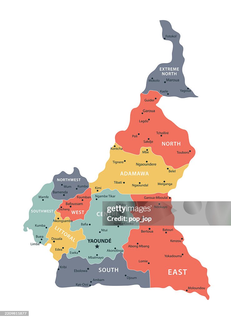 Cameroon Map Vector Design Cameroon Vector Map Color Map Of The Cameroon High-Res Vector Graphic ...