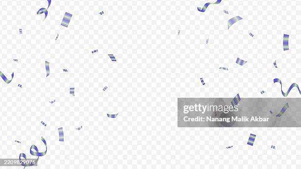 blue confetti falling with transparent background - transparency background stock illustrations