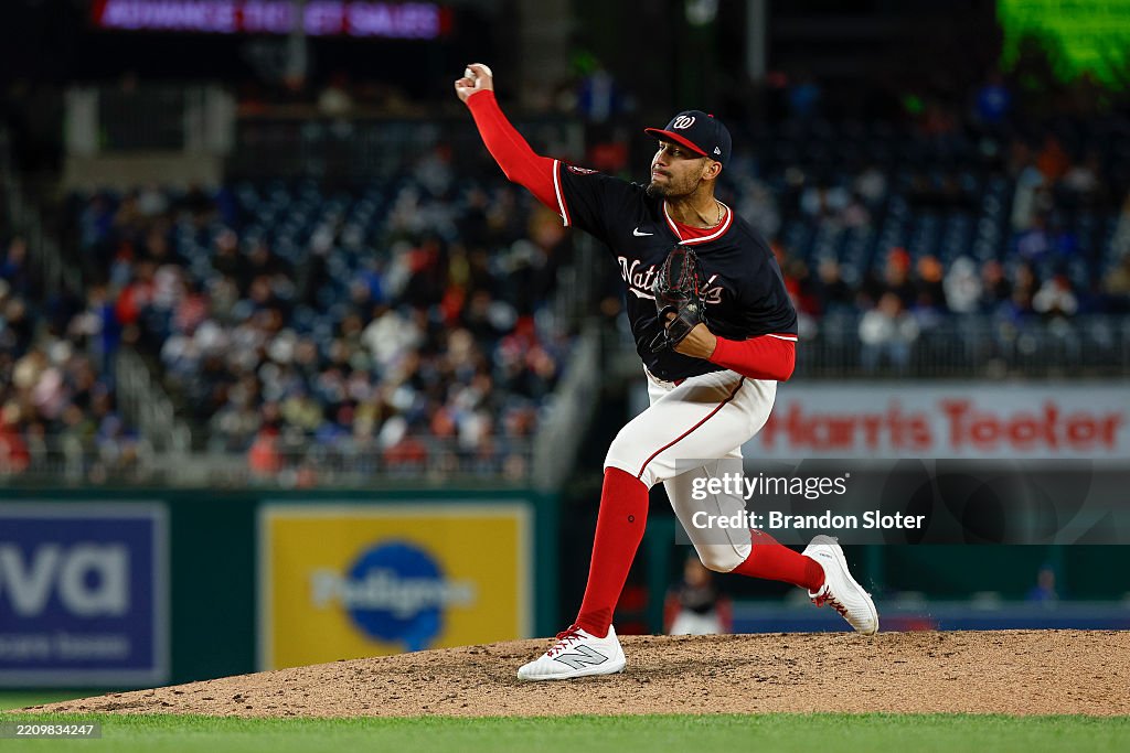 Orlando Ribalta Orlando Ribalta of the Washington Nationals throws a pitch in the ...