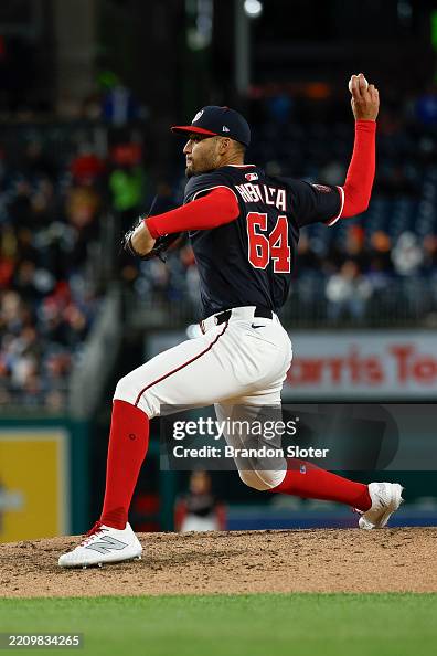 Orlando Ribalta Orlando Ribalta of the Washington Nationals throws a pitch in the ...