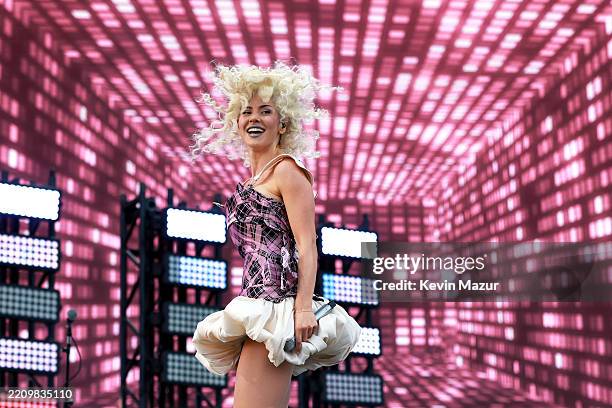 Performs at the Coachella Stage during the 2025 Coachella Valley Music and Arts Festival at Empire Polo Club on April 11, 2025 in Indio, California.