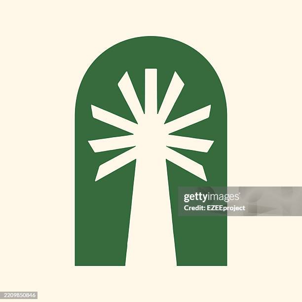 coconut tree logo. palm tree logo. summer nature logo. - idyllic stock illustrations