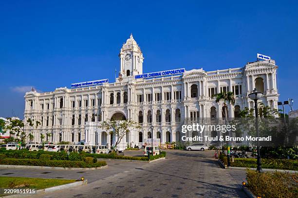 india, tamil nadu state, chennai (madras), greater chennai municipal corporation office - chennai photos et images de collection