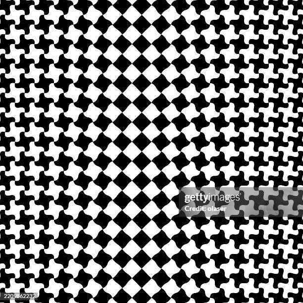 Checkered Pattern Interlock This Pattern Features Interlocking Shapes In A Striking Black And White ...