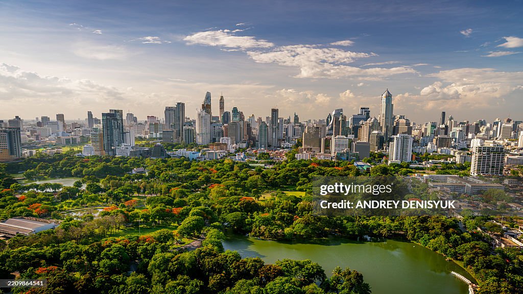 Bangkok Financial Downtown. Aerial View