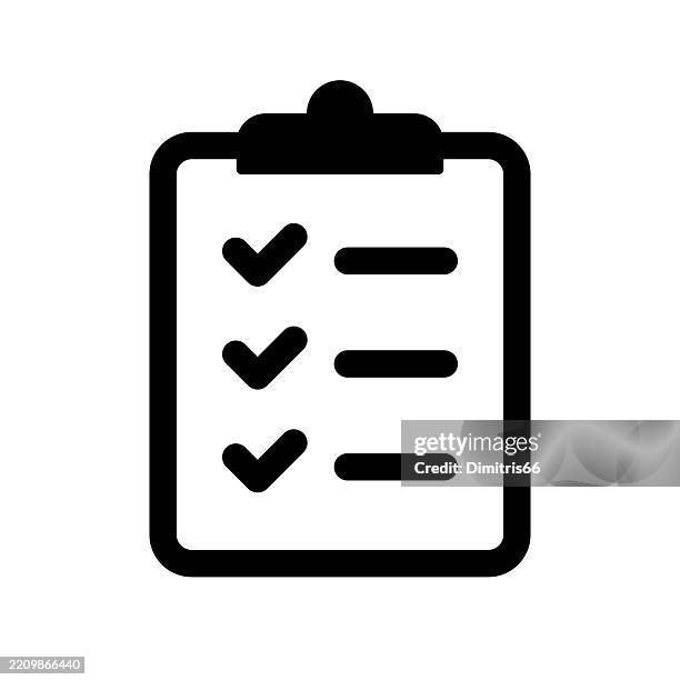 illustrations, cliparts, dessins animés et icônes de icône de ligne de liste de contrôle avec trait modifiable - liste