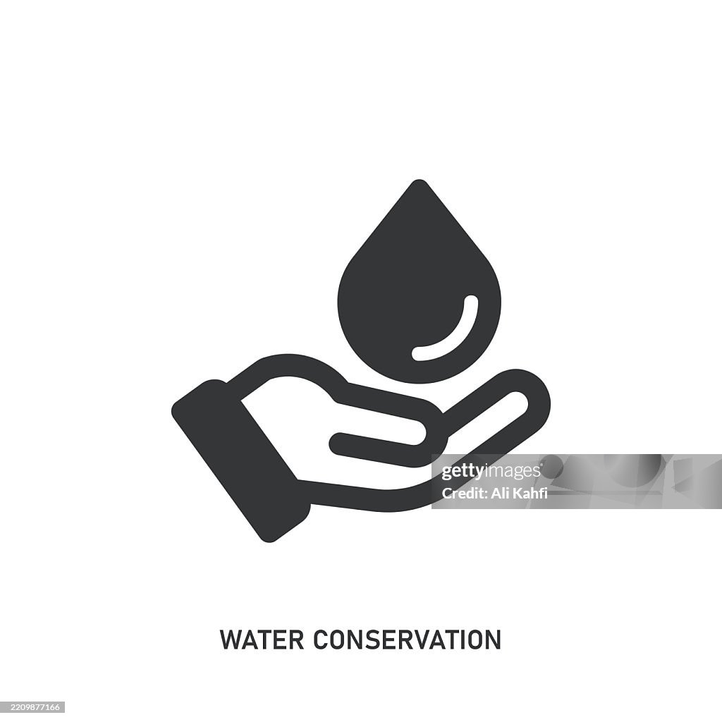 Water Conservation glyph solid icon. Solid icon that can be applied anywhere, simple, pixel perfect and modern style.