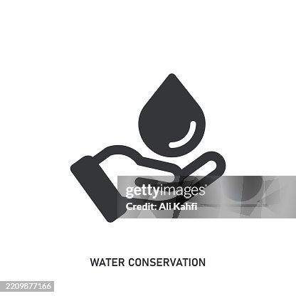 Water Conservation glyph solid icon. Solid icon that can be applied anywhere, simple, pixel perfect and modern style. Water Conservation glyph solid icon. Solid icon that can be applied anywhere, simple, pixel perfect and modern style.