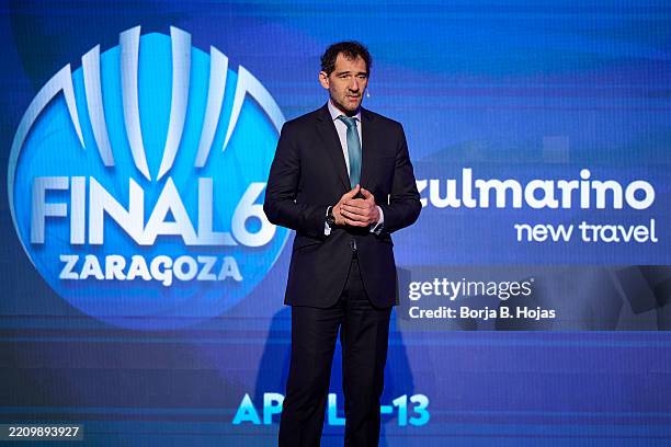 Europe President Jorge Garbajosa attends to Euroleague Women Season Awards Ceremony at Caja Rural de Aragon Building on April 12, 2025 in Zaragoza,...