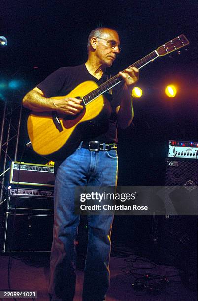 Larry Carlton , American jazz guitarist, during a concert at the New Morning. Paris , April 7, 2008.