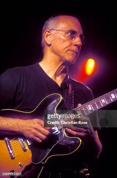 Larry Carlton , American jazz guitarist, during a concert at the New Morning. Paris , April 7, 2008.