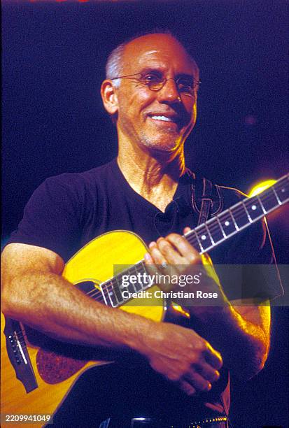 Larry Carlton , American jazz guitarist, during a concert at the New Morning. Paris , April 7, 2008.