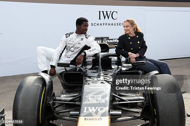 Damson Idris and Kerry Condon with IWC Schaffhausen at the Goodwood Members Meeting in Goodwood on April 12, 2025 near Chichester, England.