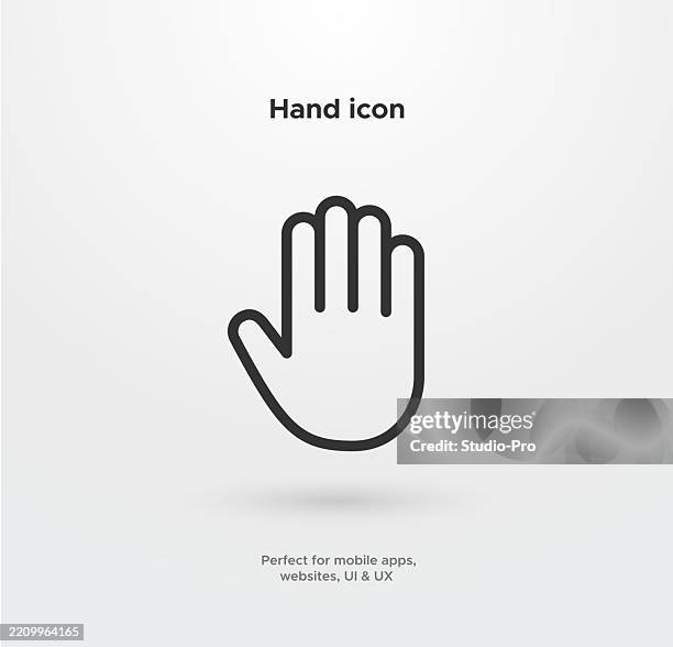 illustrazioni stock, clip art, cartoni animati e icone di tendenza di icona della mano - palmo