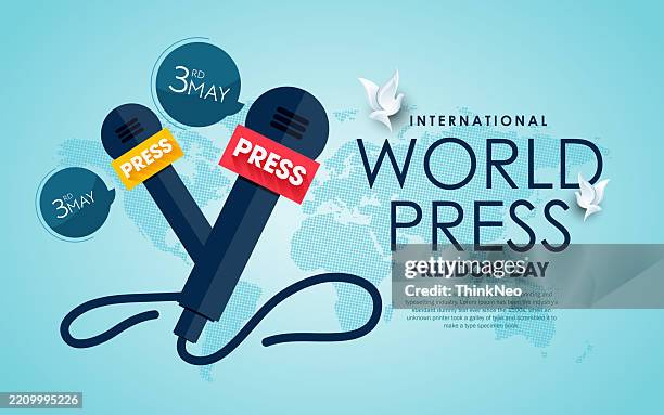 world press freedom day. holiday concept. - informational poster design stock illustrations